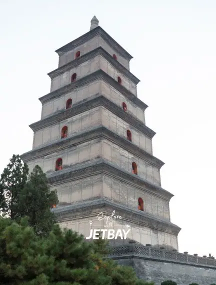 Ancient Big Wild Goose Pagoda in Xi'an showcasing traditional Chinese Buddhist architecture and cultural heritage